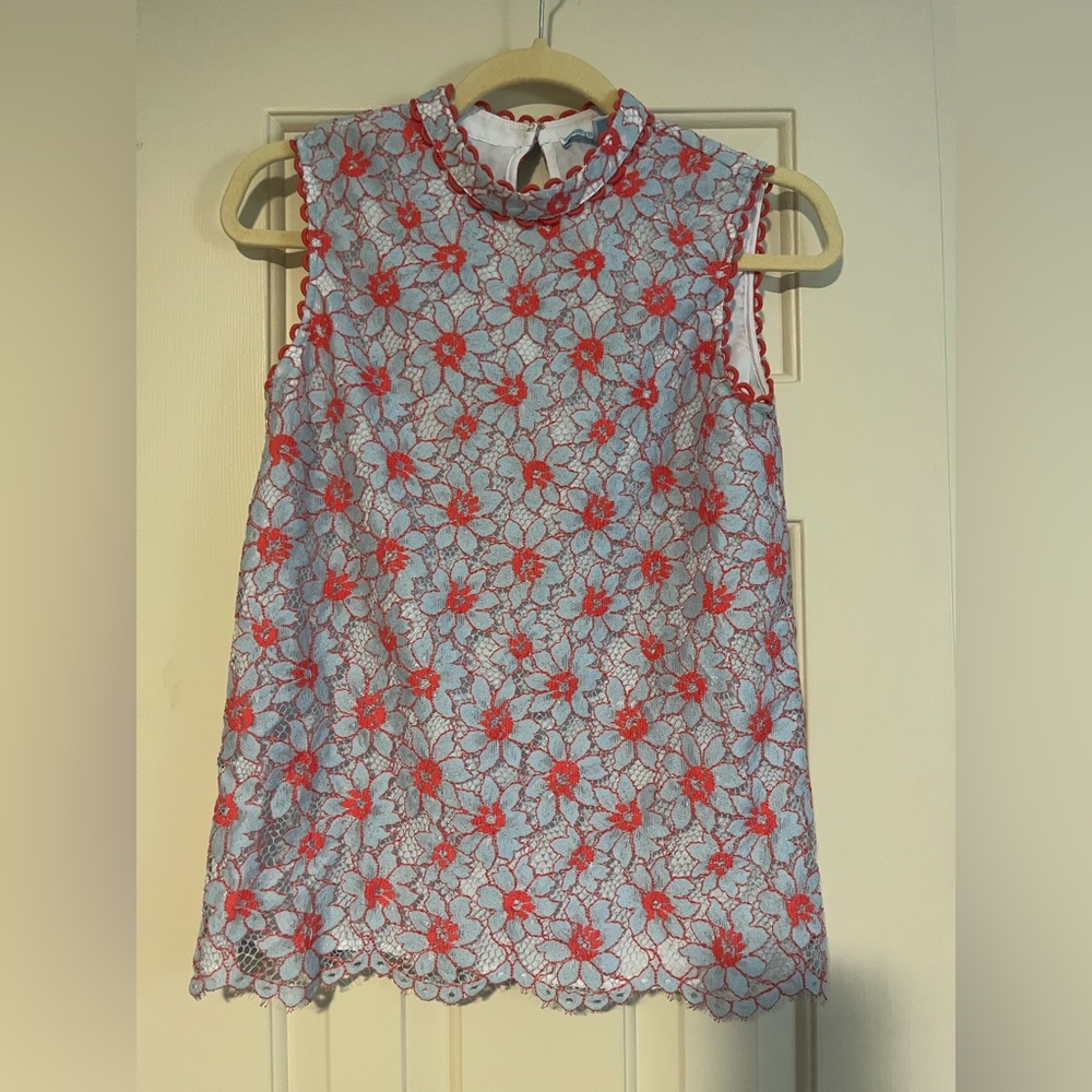 Draper James Floral Lace Sleeveless Fully Lined Top